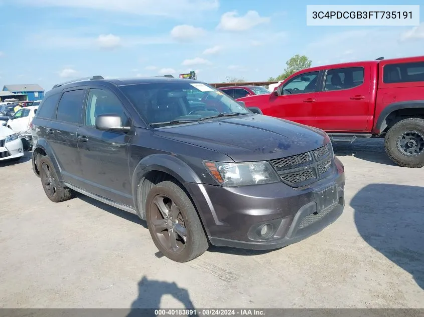 2015 Dodge Journey Crossroad VIN: 3C4PDCGB3FT735191 Lot: 40183891