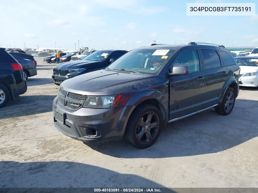 2015 Dodge Journey Crossroad VIN: 3C4PDCGB3FT735191 Lot: 40183891