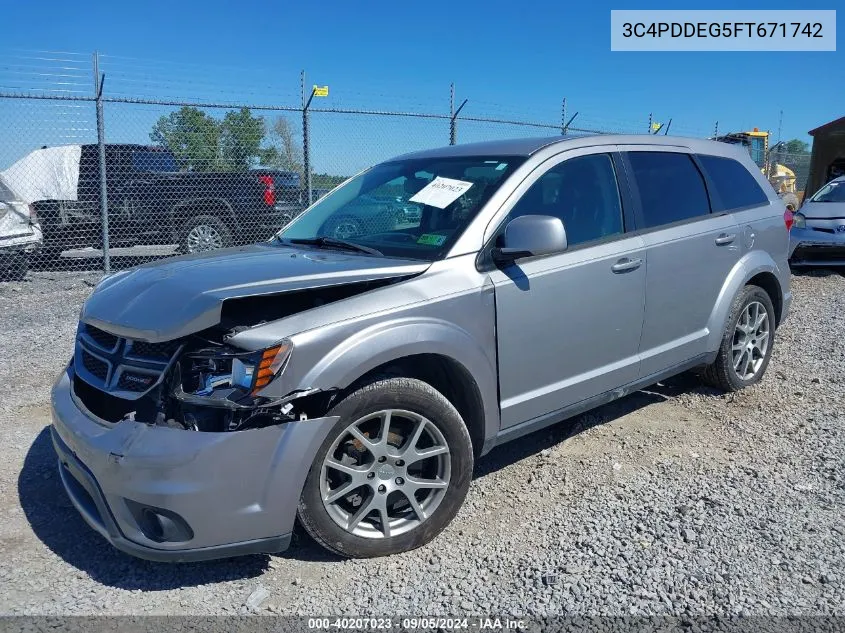 2015 Dodge Journey R/T VIN: 3C4PDDEG5FT671742 Lot: 40207023