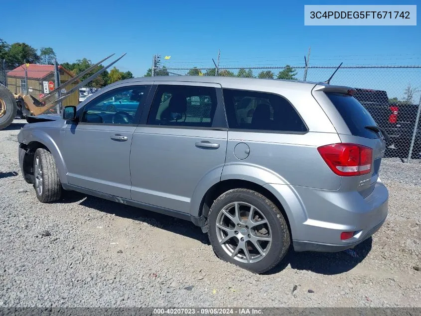 2015 Dodge Journey R/T VIN: 3C4PDDEG5FT671742 Lot: 40207023