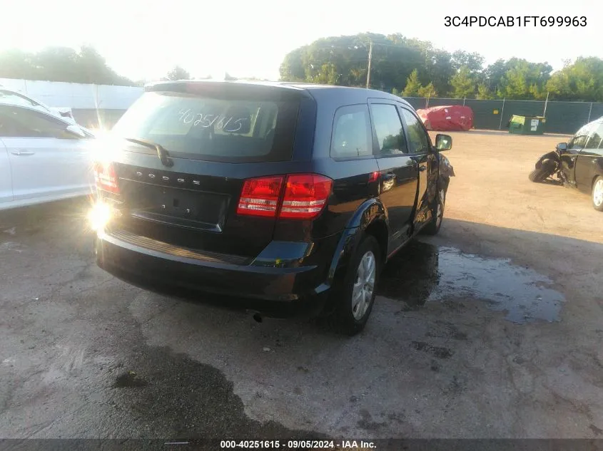 2015 Dodge Journey American Value Pkg VIN: 3C4PDCAB1FT699963 Lot: 40251615