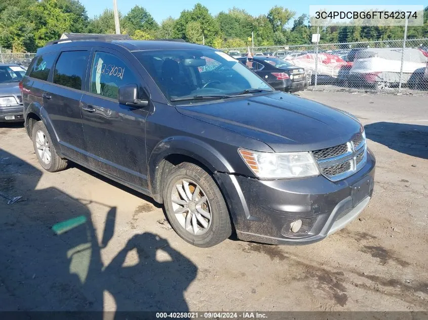 2015 Dodge Journey Sxt VIN: 3C4PDCBG6FT542374 Lot: 40258021