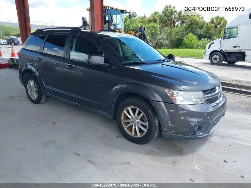 2015 Dodge Journey Sxt VIN: 3C4PDCBG0FT668973 Lot: 40272479