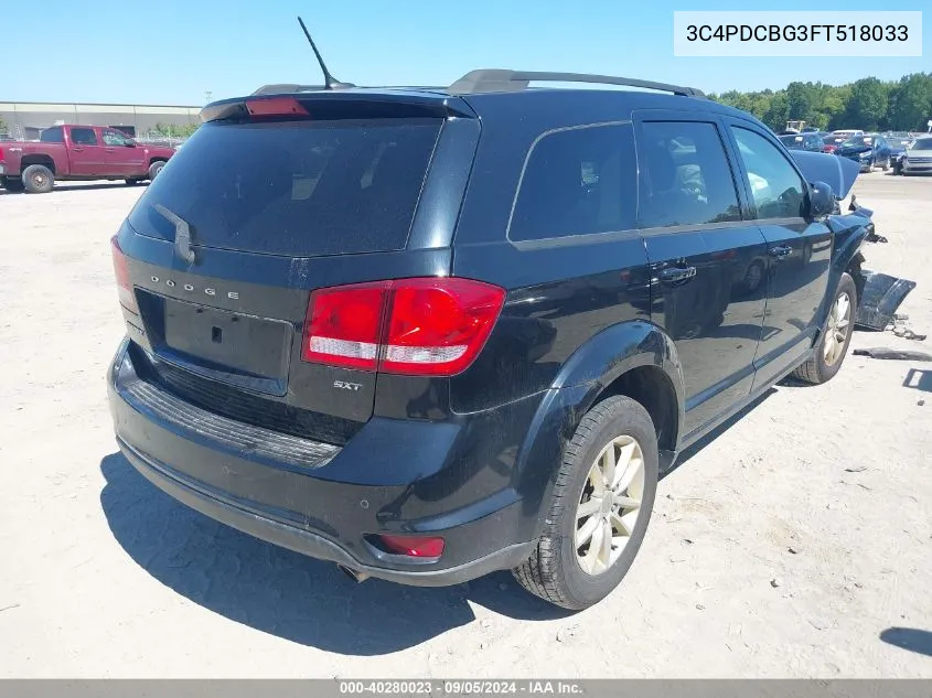 2015 Dodge Journey Sxt VIN: 3C4PDCBG3FT518033 Lot: 40280023