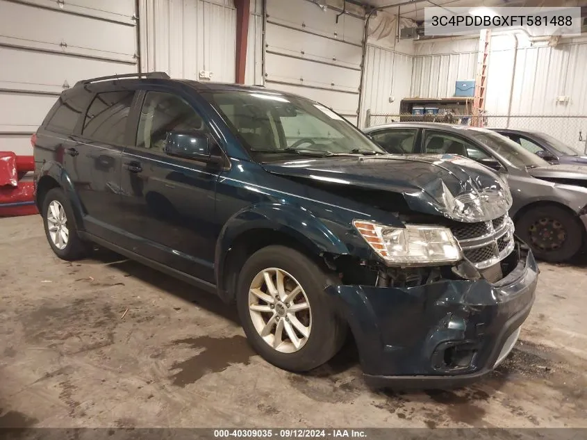 2015 Dodge Journey Sxt VIN: 3C4PDDBGXFT581488 Lot: 40309035