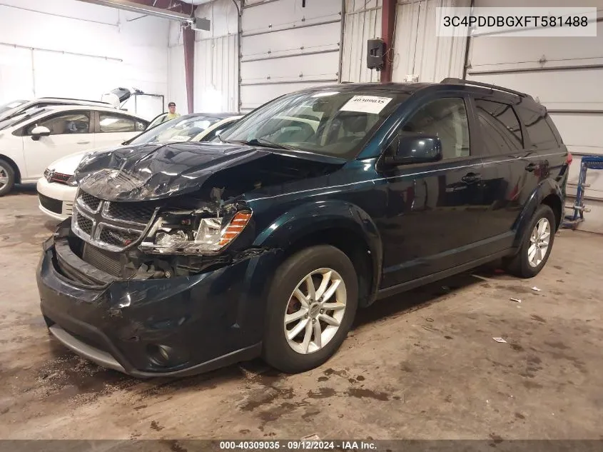 2015 Dodge Journey Sxt VIN: 3C4PDDBGXFT581488 Lot: 40309035