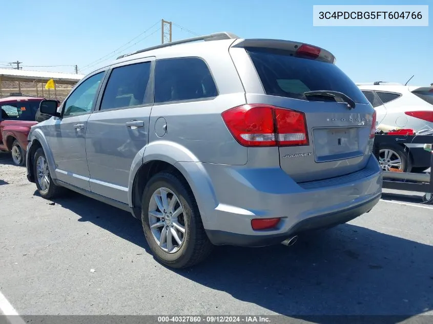 2015 Dodge Journey Sxt VIN: 3C4PDCBG5FT604766 Lot: 40327860