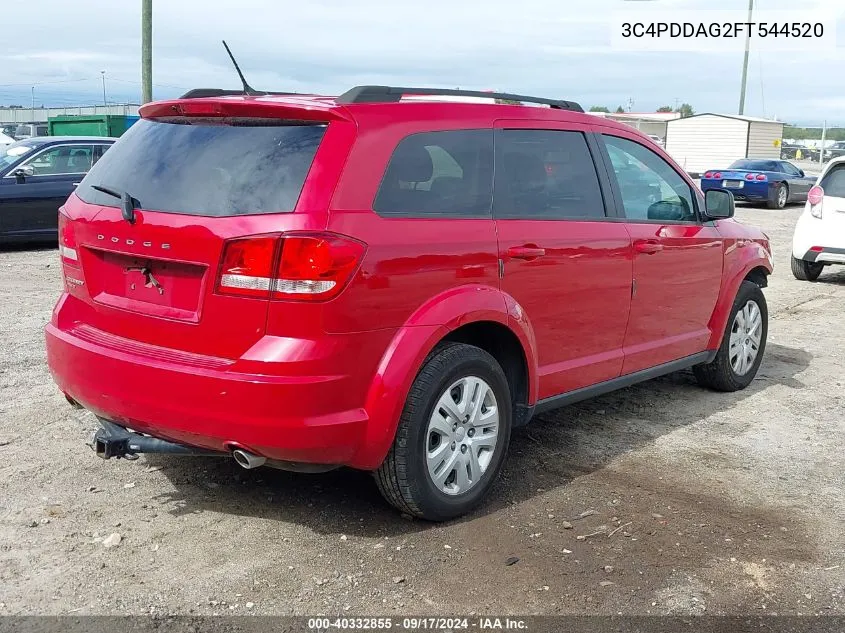 2015 Dodge Journey Se VIN: 3C4PDDAG2FT544520 Lot: 40332855