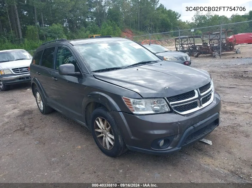 2015 Dodge Journey Sxt VIN: 3C4PDCBG2FT754706 Lot: 40338810