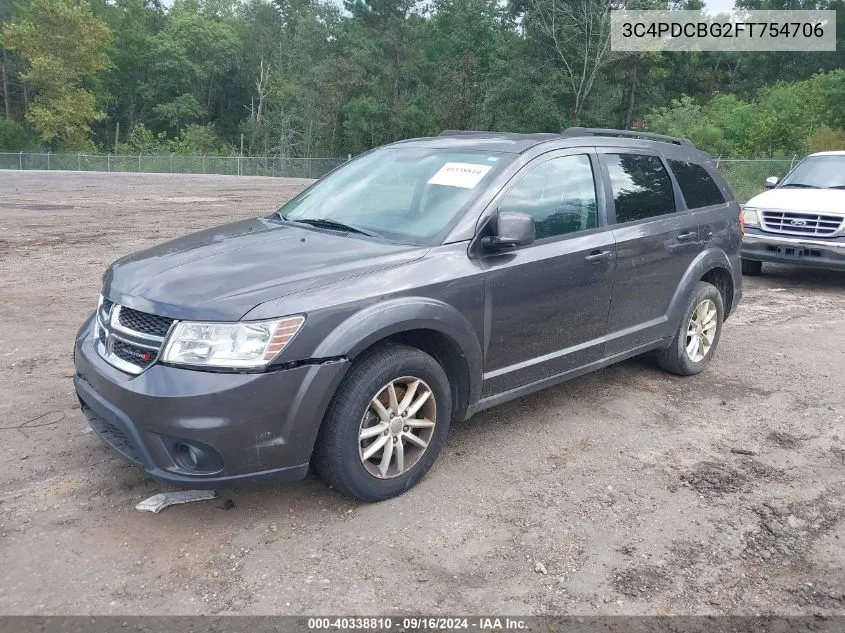 2015 Dodge Journey Sxt VIN: 3C4PDCBG2FT754706 Lot: 40338810