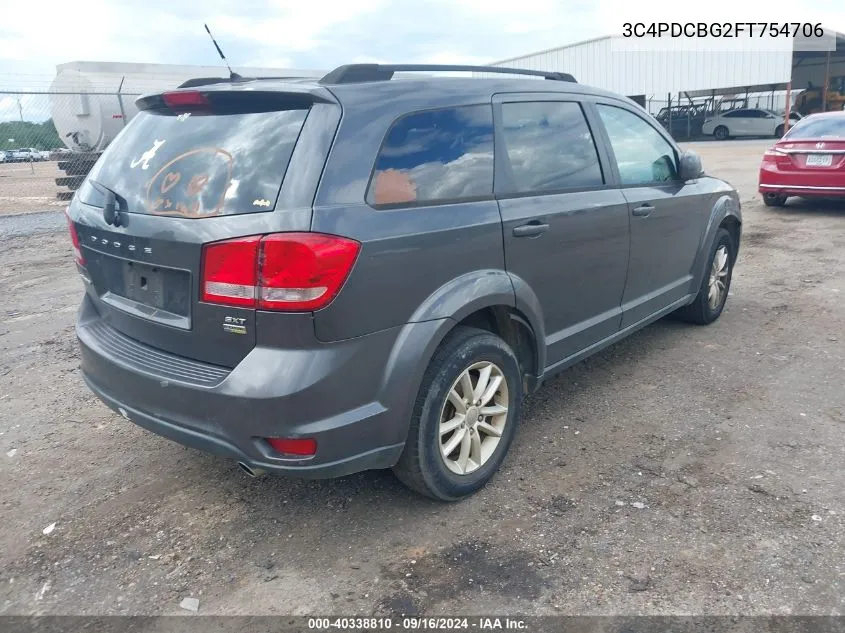 2015 Dodge Journey Sxt VIN: 3C4PDCBG2FT754706 Lot: 40338810