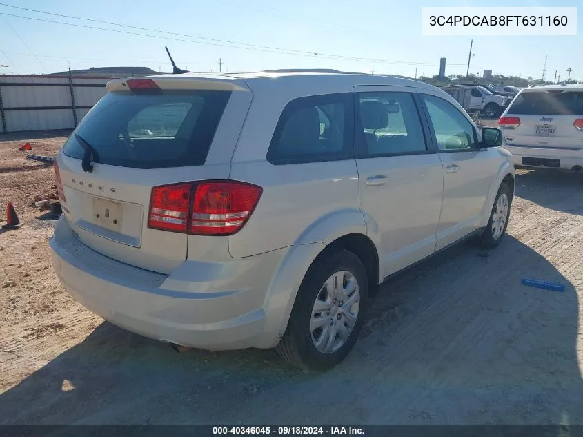 2015 Dodge Journey American Value Pkg VIN: 3C4PDCAB8FT631160 Lot: 40346045