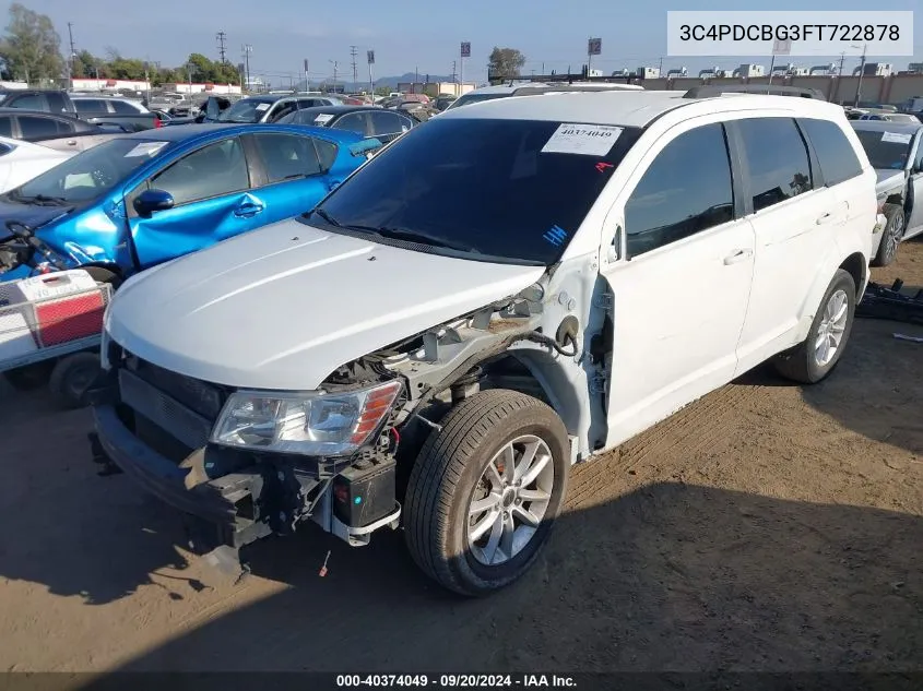 2015 Dodge Journey Sxt VIN: 3C4PDCBG3FT722878 Lot: 40374049