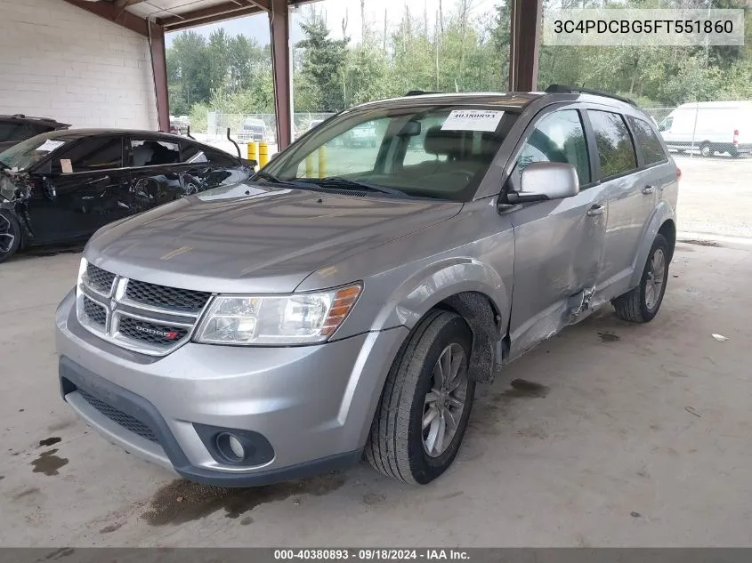 2015 Dodge Journey Sxt VIN: 3C4PDCBG5FT551860 Lot: 40380893