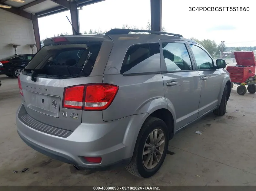 2015 Dodge Journey Sxt VIN: 3C4PDCBG5FT551860 Lot: 40380893