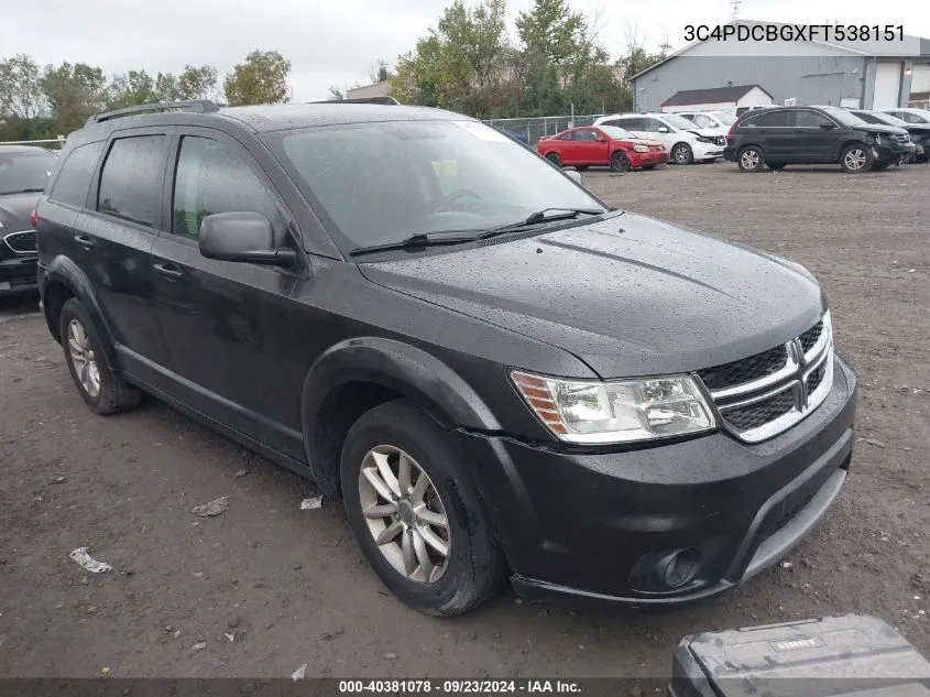 2015 Dodge Journey Sxt VIN: 3C4PDCBGXFT538151 Lot: 40381078