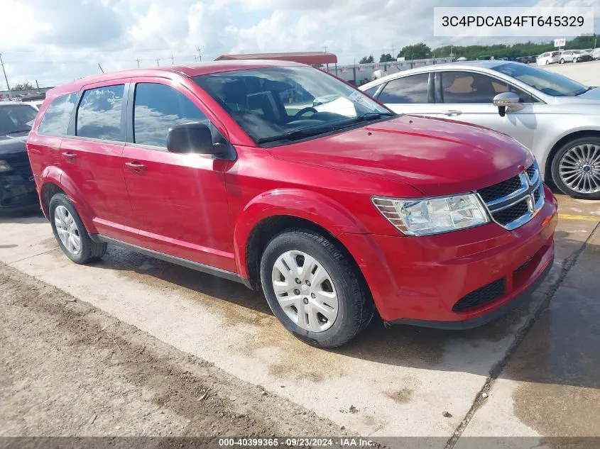 2015 Dodge Journey American Value Pkg VIN: 3C4PDCAB4FT645329 Lot: 40399365