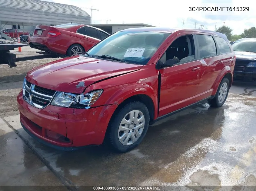 2015 Dodge Journey American Value Pkg VIN: 3C4PDCAB4FT645329 Lot: 40399365