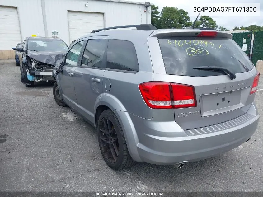 2015 Dodge Journey Se VIN: 3C4PDDAG7FT671800 Lot: 40409487