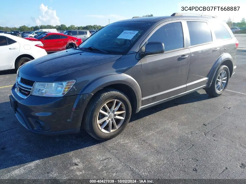 2015 Dodge Journey Sxt VIN: 3C4PDCBG7FT668887 Lot: 40427039