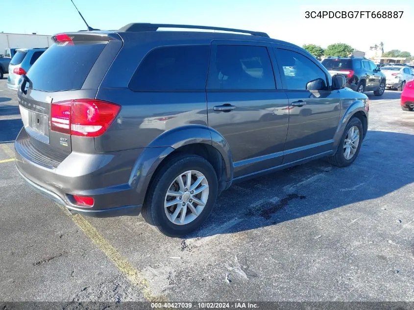 2015 Dodge Journey Sxt VIN: 3C4PDCBG7FT668887 Lot: 40427039