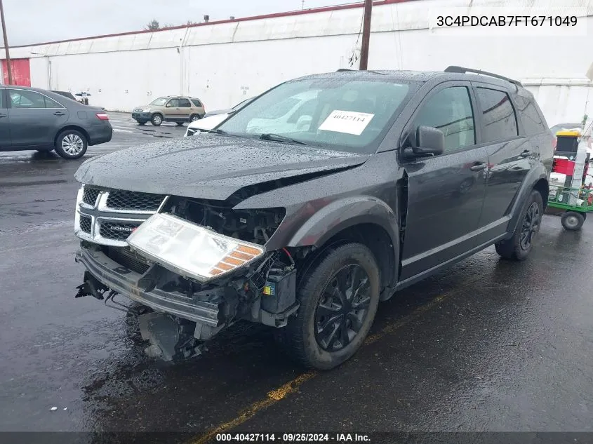 2015 Dodge Journey Se VIN: 3C4PDCAB7FT671049 Lot: 40427114