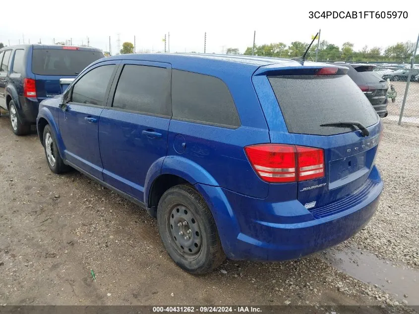 2015 Dodge Journey American Value Pkg VIN: 3C4PDCAB1FT605970 Lot: 40431262