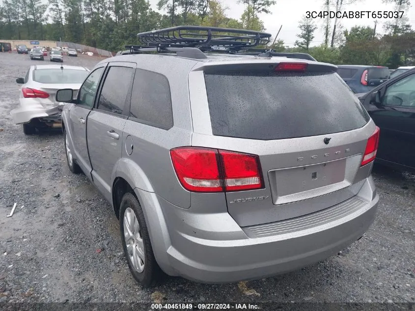 2015 Dodge Journey Se VIN: 3C4PDCAB8FT655037 Lot: 40451849