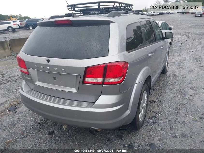 2015 Dodge Journey Se VIN: 3C4PDCAB8FT655037 Lot: 40451849