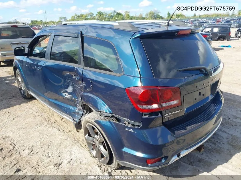 2015 Dodge Journey Crossroad VIN: 3C4PDDGG2FT675759 Lot: 40466594