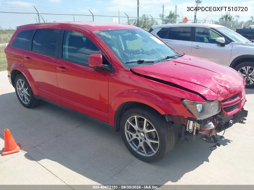 2015 Dodge Journey R/T VIN: 3C4PDCEGXFT510720 Lot: 40472101