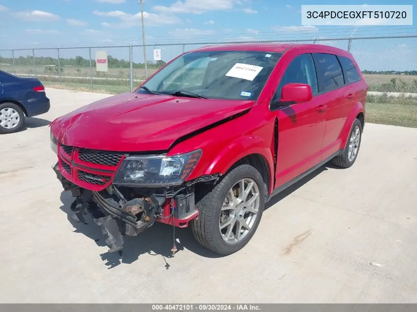 2015 Dodge Journey R/T VIN: 3C4PDCEGXFT510720 Lot: 40472101