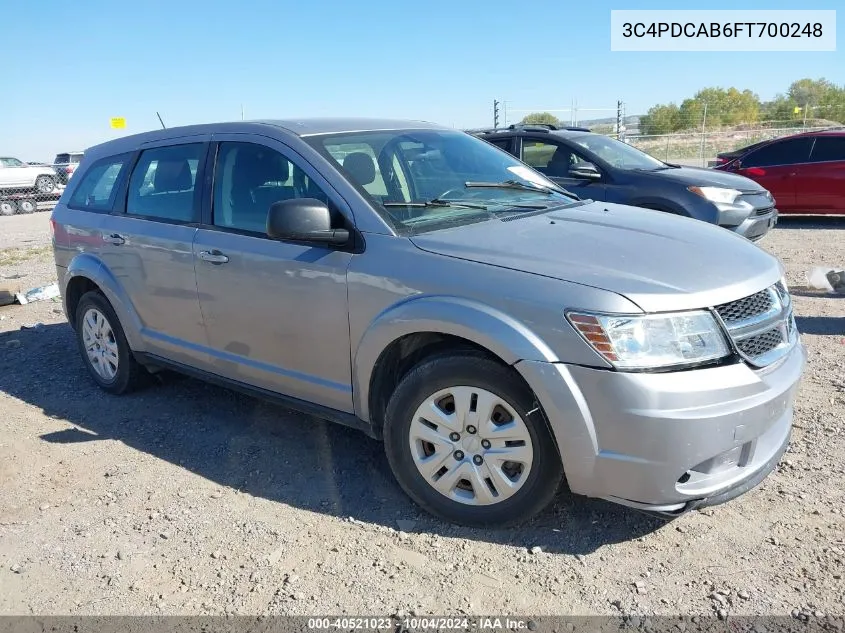 2015 Dodge Journey American Value Pkg VIN: 3C4PDCAB6FT700248 Lot: 40521023