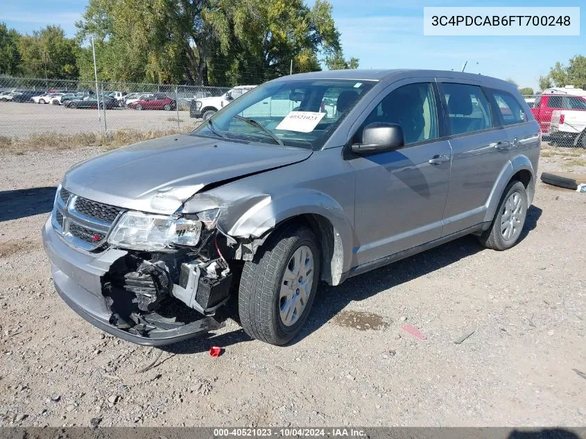 2015 Dodge Journey American Value Pkg VIN: 3C4PDCAB6FT700248 Lot: 40521023