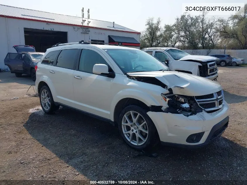 2015 Dodge Journey VIN: 3C4CDFGXFT666017 Lot: 40532759