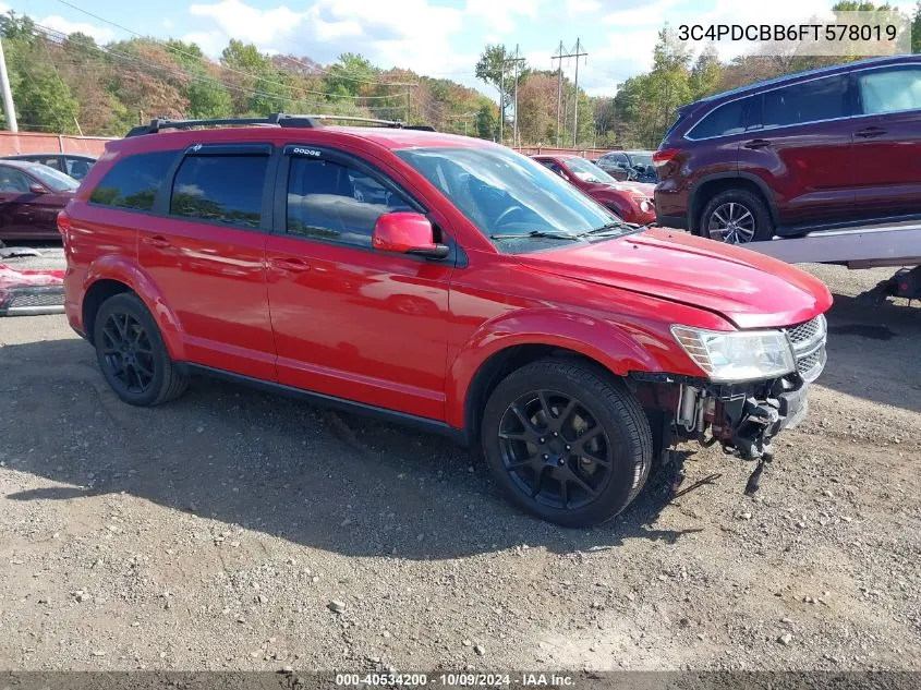 2015 Dodge Journey Sxt VIN: 3C4PDCBB6FT578019 Lot: 40534200