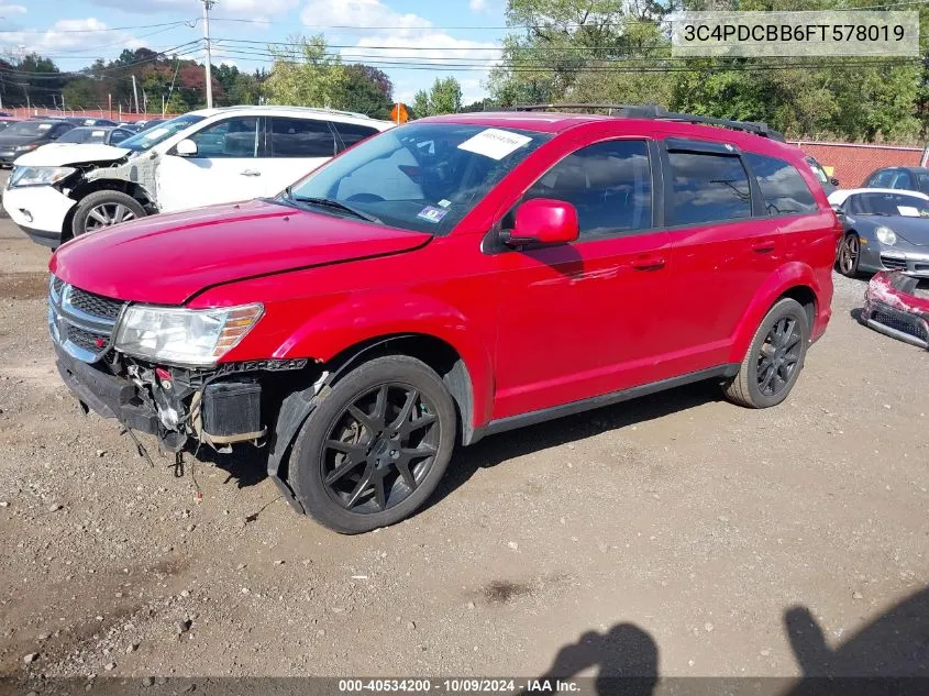 2015 Dodge Journey Sxt VIN: 3C4PDCBB6FT578019 Lot: 40534200