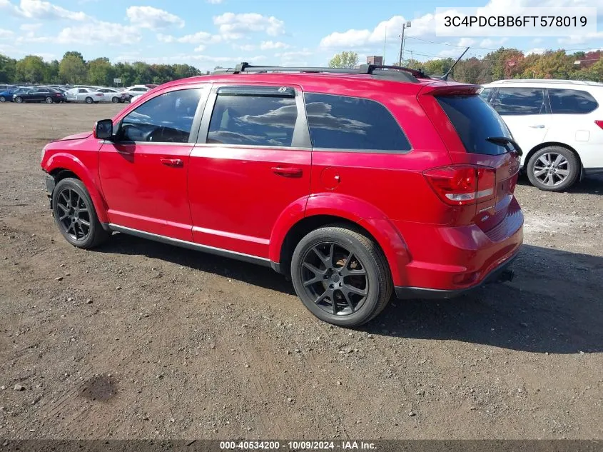 2015 Dodge Journey Sxt VIN: 3C4PDCBB6FT578019 Lot: 40534200