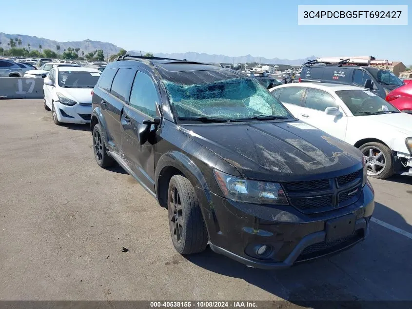 2015 Dodge Journey Sxt VIN: 3C4PDCBG5FT692427 Lot: 40538155