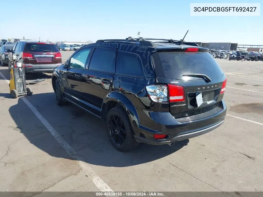 2015 Dodge Journey Sxt VIN: 3C4PDCBG5FT692427 Lot: 40538155