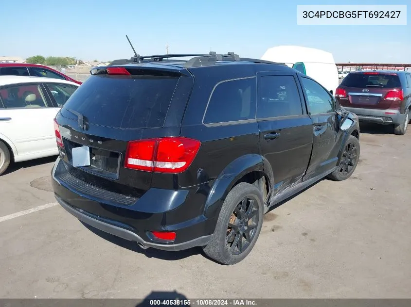 2015 Dodge Journey Sxt VIN: 3C4PDCBG5FT692427 Lot: 40538155