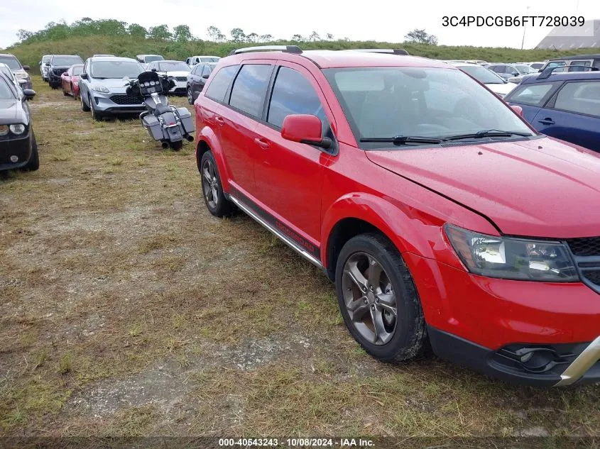 2015 Dodge Journey Crossroad VIN: 3C4PDCGB6FT728039 Lot: 40543243