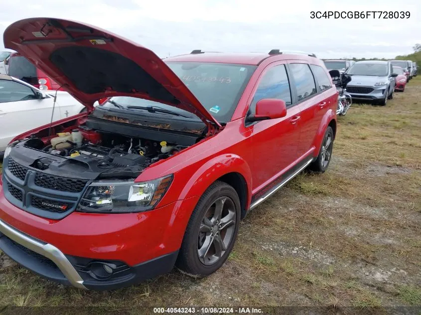 2015 Dodge Journey Crossroad VIN: 3C4PDCGB6FT728039 Lot: 40543243