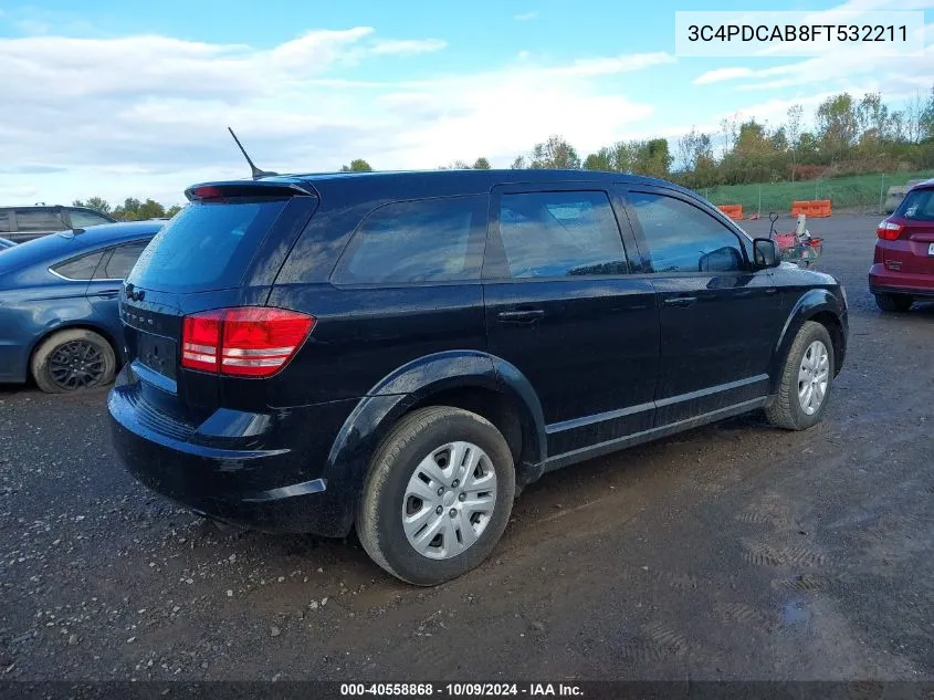 2015 Dodge Journey Se VIN: 3C4PDCAB8FT532211 Lot: 40558868