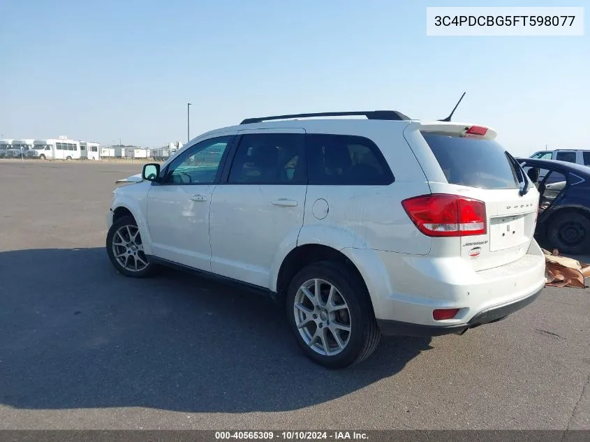 2015 Dodge Journey Sxt VIN: 3C4PDCBG5FT598077 Lot: 40565309