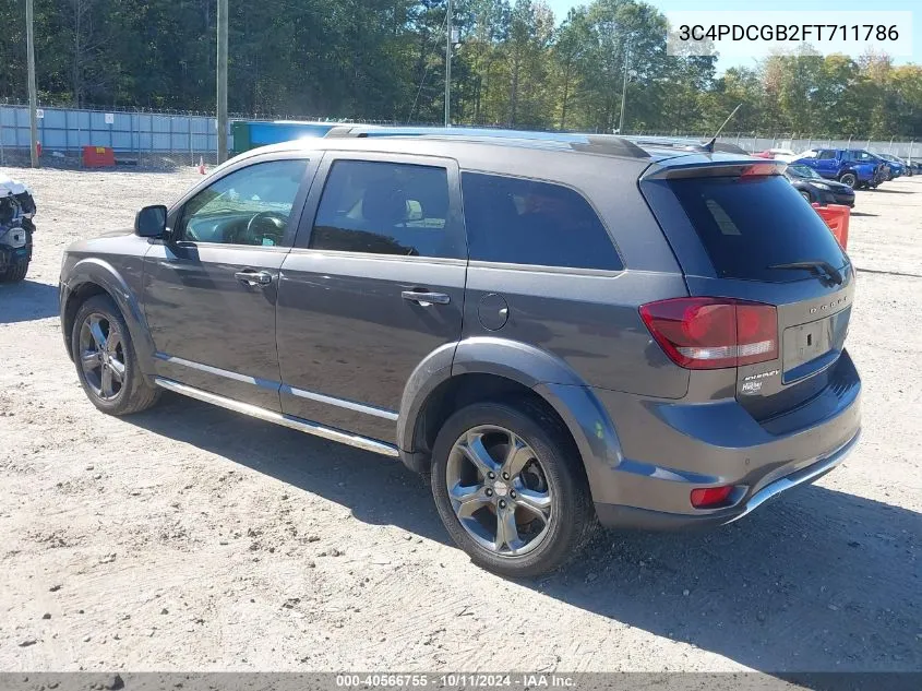 2015 Dodge Journey Crossroad VIN: 3C4PDCGB2FT711786 Lot: 40566755