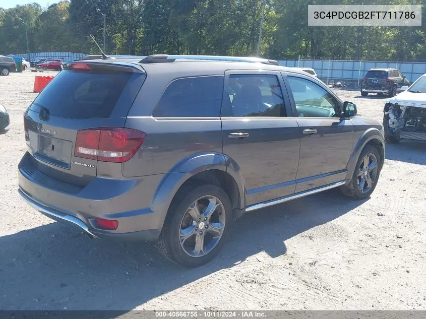 2015 Dodge Journey Crossroad VIN: 3C4PDCGB2FT711786 Lot: 40566755