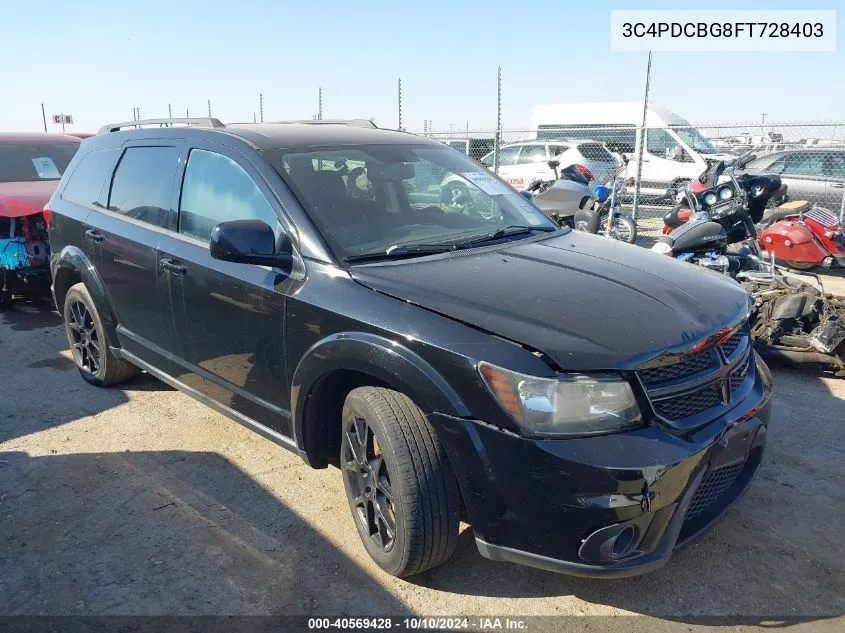 2015 Dodge Journey Sxt VIN: 3C4PDCBG8FT728403 Lot: 40569428