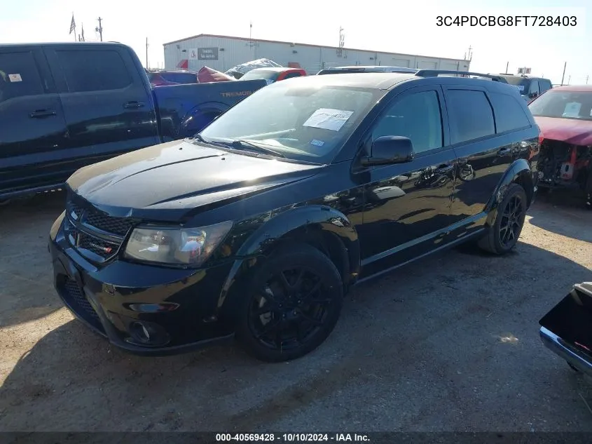 2015 Dodge Journey Sxt VIN: 3C4PDCBG8FT728403 Lot: 40569428