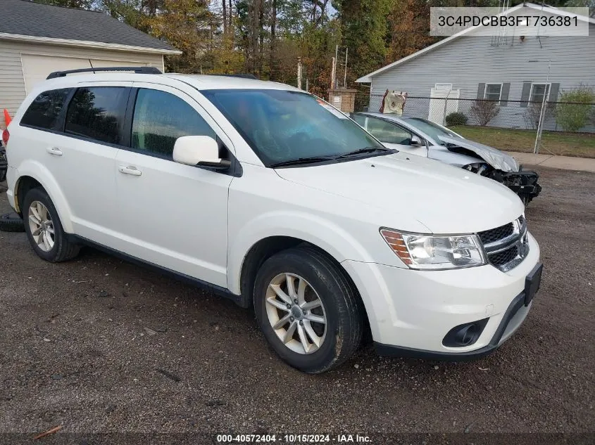 2015 Dodge Journey Sxt VIN: 3C4PDCBB3FT736381 Lot: 40572404